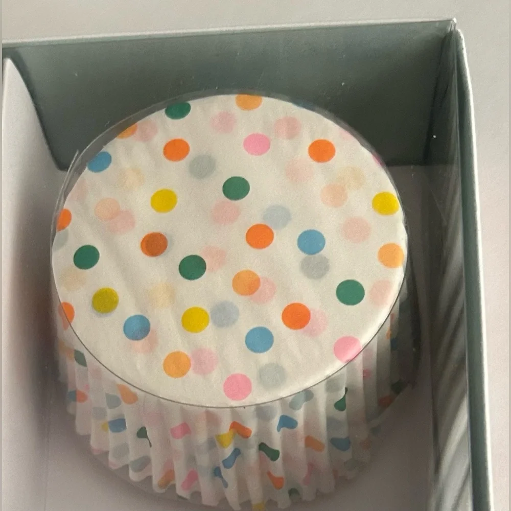 New Cupcake 24 Cupcake Liners 24 Star Picks Color-wheel Dots Liners Meri Meri